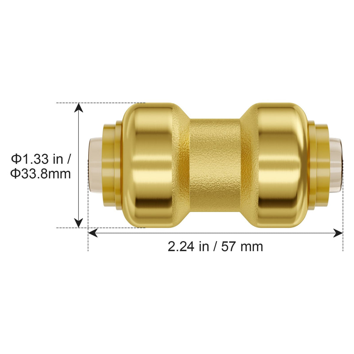 Pipe Fittings, 3/4" 12PCS Brass Pipe Fittings, Straight-Through Push-Fit Pipe Connector Brass Air Fittings, Heavy Duty Plumbing Fittings Adapter for Heating/Shower Systems, Water Pipes