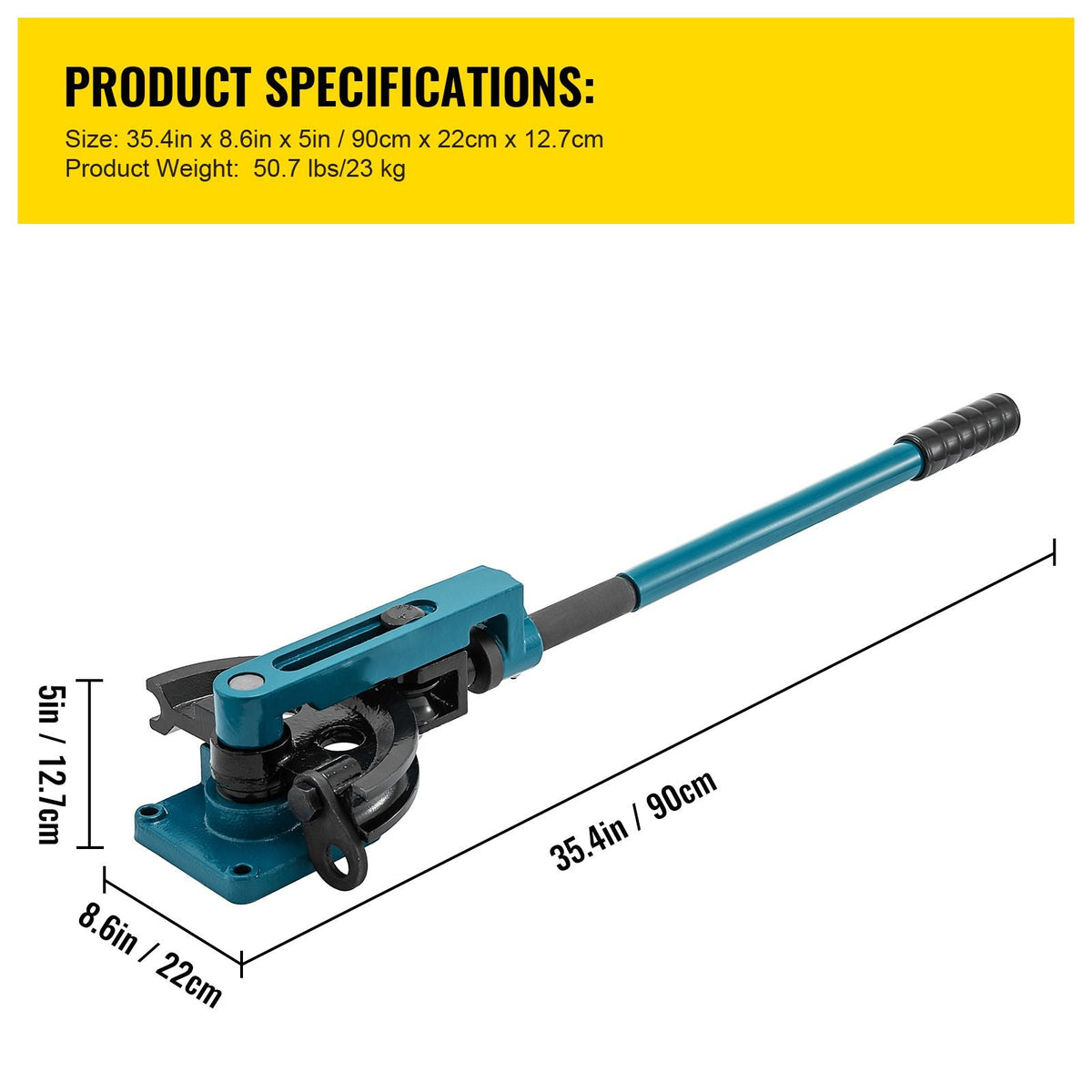 Pipe Tube Bender, 3/8" to 1" Manual Pipe Tube Bender, with 7 Dies, Heavy Duty Tube Bender Tubing of Steel Metal Copper, for Repair Shops, Blue
