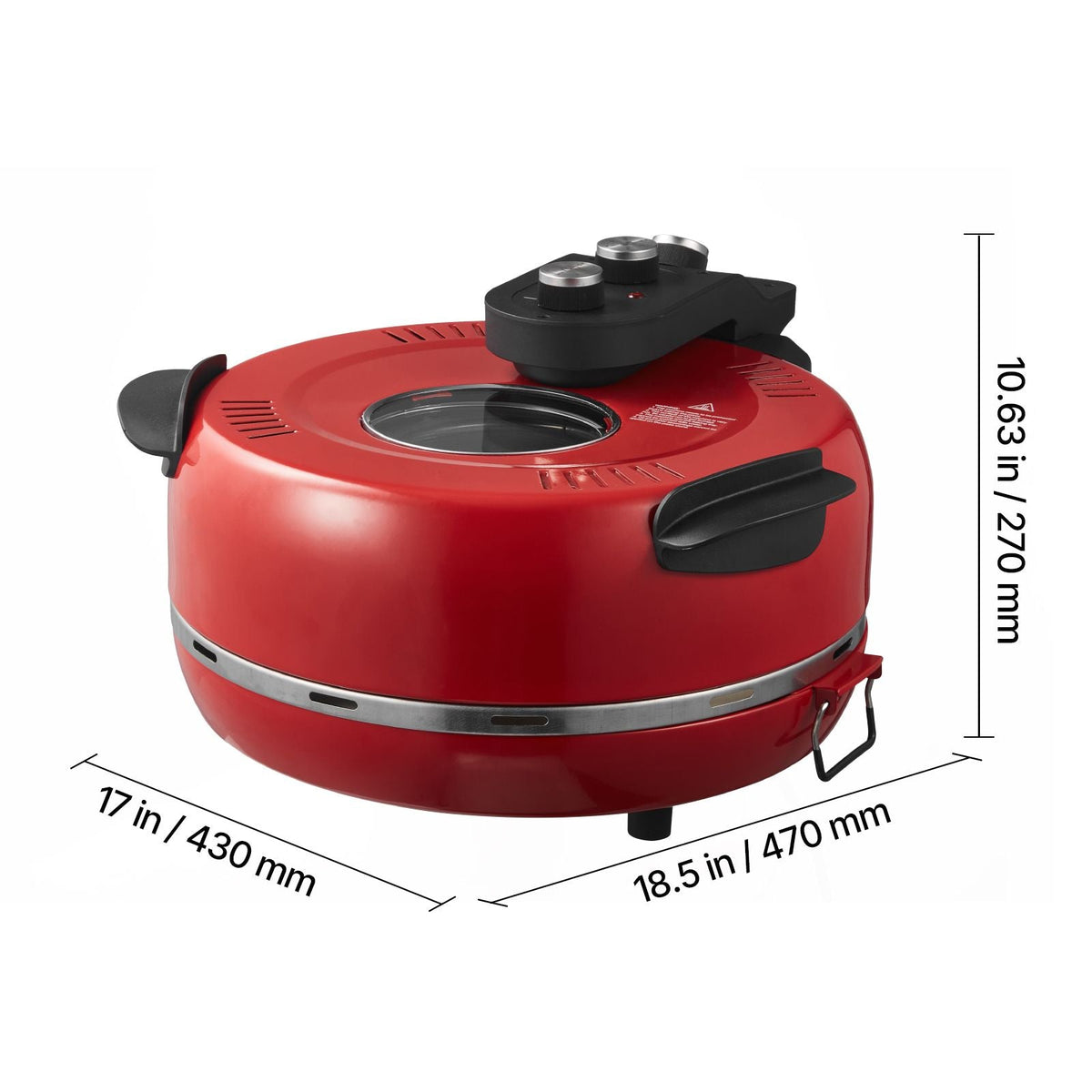 Pizza Oven, 14 in Electric Pizza Maker, 1600W Electric Pizzas Cooker with Cordierite Stone, 5-Mode Temperature Control, Viewing Window for Precise Cooking, Heats up to 698 ˚F, for Home Kitchen