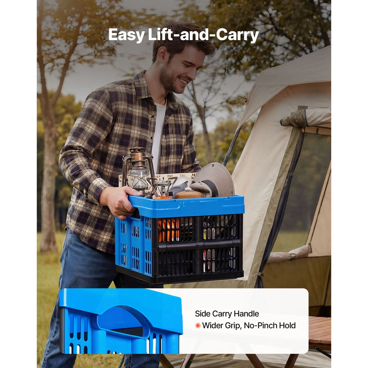 Plastic Collapsible Storage Bins, 25L 3 Packs, Stackable Folding Storage Crates with Handles, Holds 22 lbs Per Bin, Foldable Heavy Duty Containers, Space-Saving Baskets, for Home Organizing