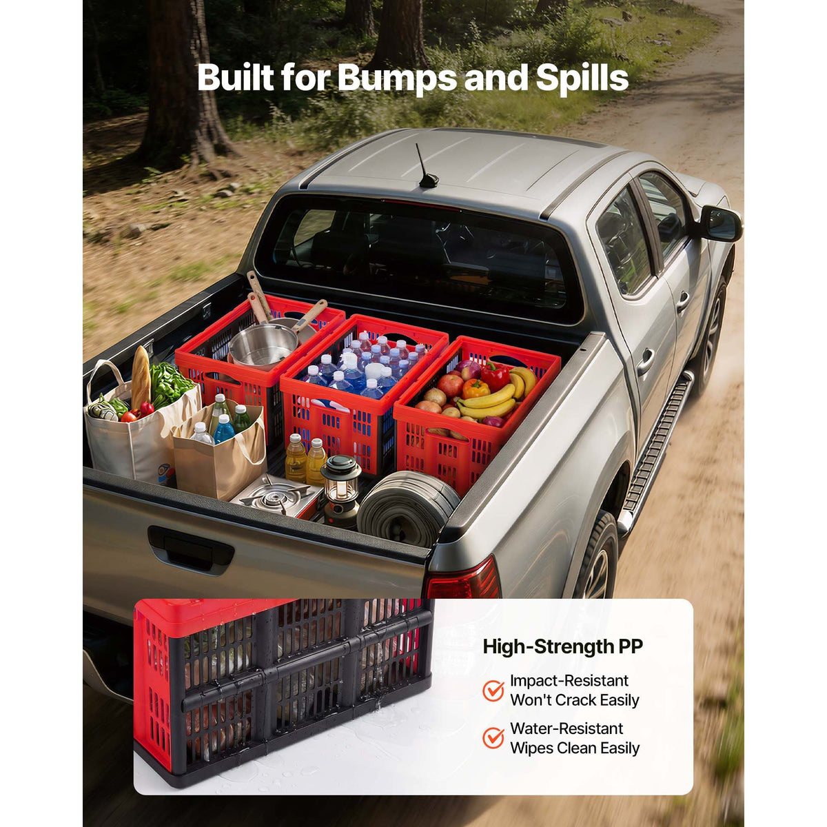 Plastic Collapsible Storage Bins, 32L 3 Packs, Stackable Folding Storage Crates with Handles, Holds 26 lbs Per Bin, Foldable Heavy Duty Containers, Space-Saving Baskets, for Home Organizing