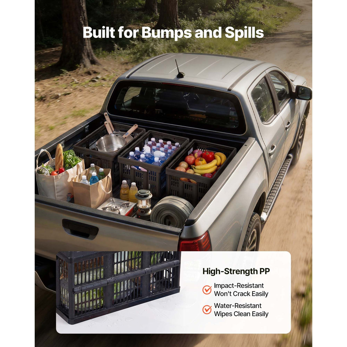 Plastic Collapsible Storage Bins, 45L 3 Packs, Stackable Folding Storage Crates with Handles, Holds 33 lbs Per Bin, Foldable Heavy Duty Containers, Space-Saving Baskets, for Home Organizing