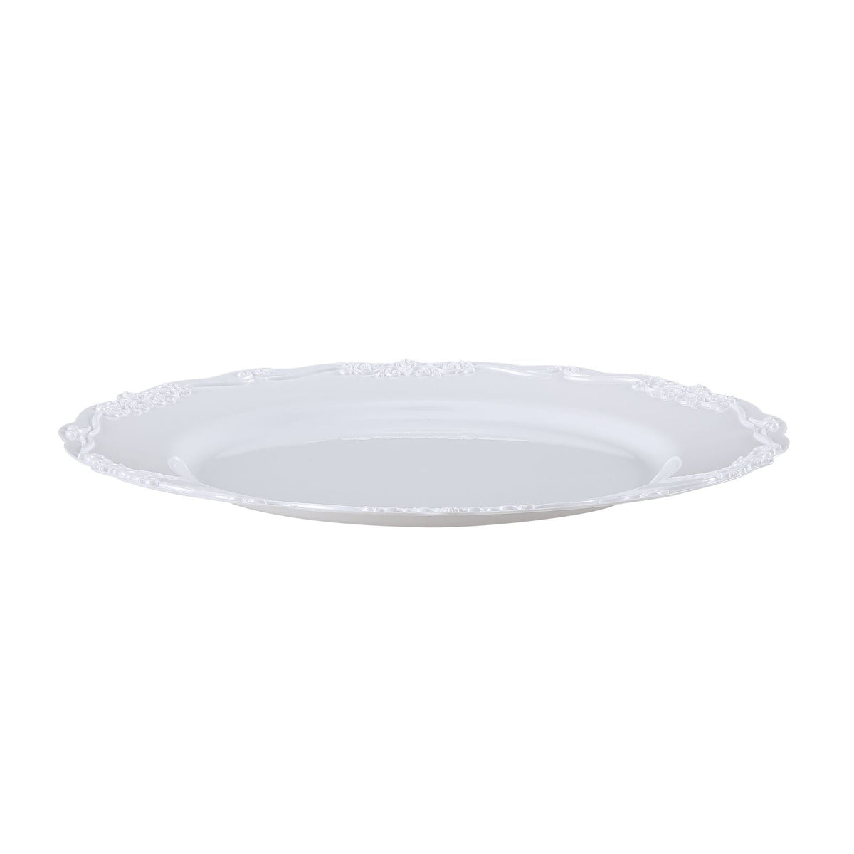 Plastic Disposable Plates, 100 Pcs White Plastic Plates, Heavy Duty Plastic Plates with 50 Pcs 9.8 Inch Plastic Dinner Plates and 50 Pcs 7.5 Inch Plastic Dessert Plates, for Wedding and Party