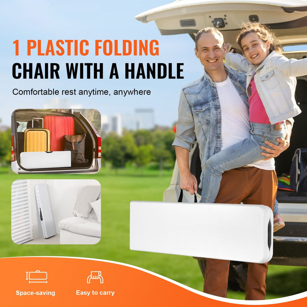 Plastic Folding Bench, 6 ft Portable Bench for Indoor/Outdoor Picnic Party Patio Camping Dining, Foldable Smooth HDPE Seat for Garden Soccer Multipurpose Entertaining Activities, 1 Pack, White