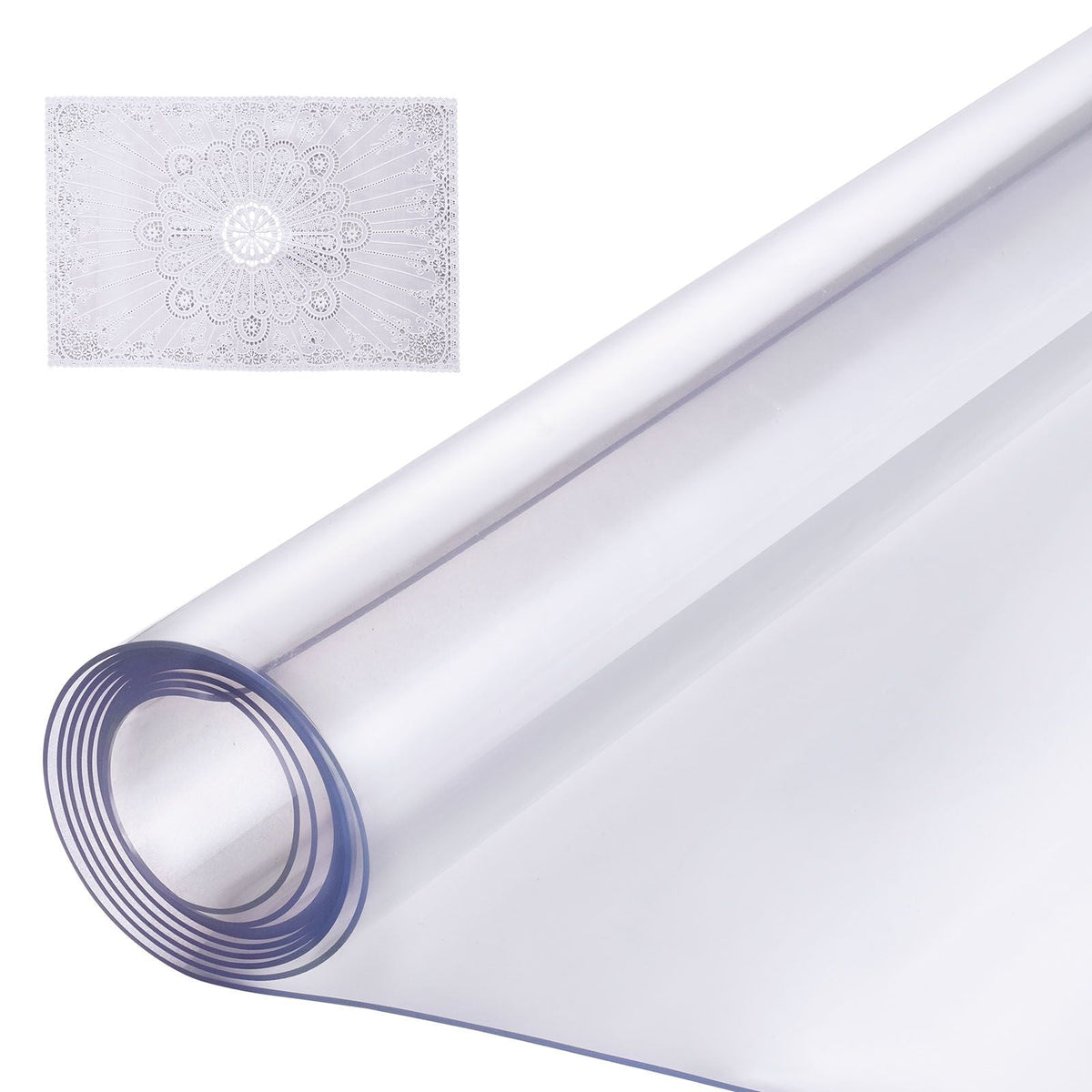 Plastic Table Cover, 24 x 96 Inch 1.5 mm Thick Clear Table Protector, Rectangle PVC Desk Mat, Waterproof & Easy Cleaning Desk Pad Tablecloth, for Office Dresser Dining Room Table Night Stand