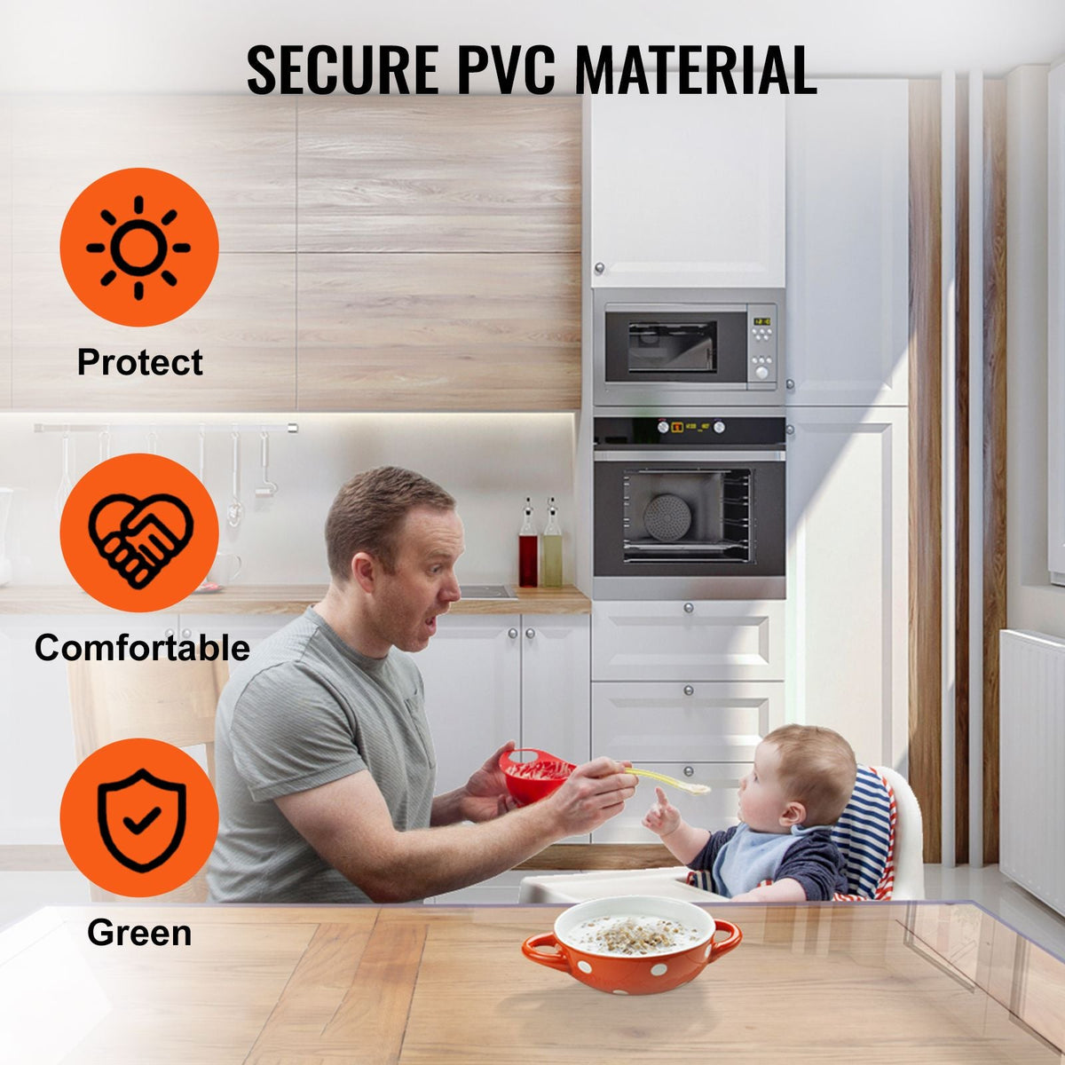 Plastic Table Cover, 42"x96"x0.08", Transparent PVC Table Protector, Rectangle Clear Desk Mat, Water Oil Proof Table Cover for Dining Table Coffer Table Kitchen Worktable Dresser Cabinet, etc.