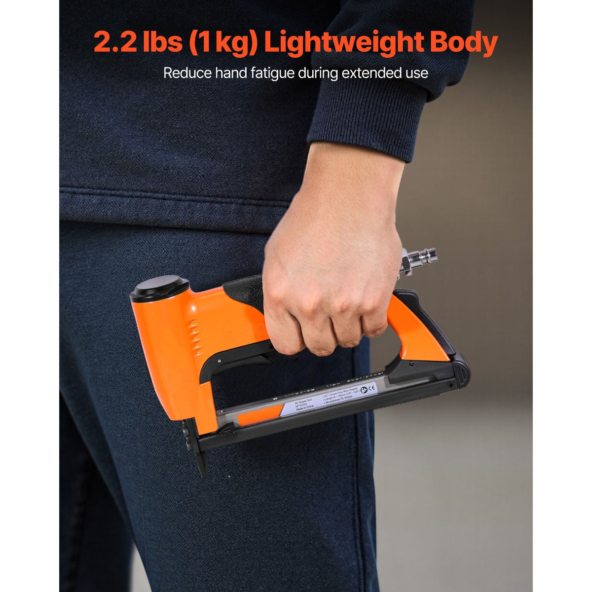 Pneumatic Staple Gun, 20 Gauge Air Upholstery Stapler for 50 Series Fine Wire Staples 1/2" Crown 1/4"-5/8" Length, Max 110PCS Loading Air Staple Gun for Upholstering, Woodworking, DIY Projects