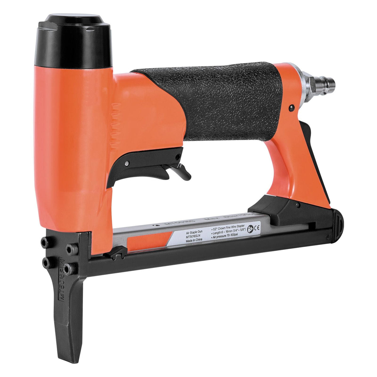 Pneumatic Staple Gun, 20 Gauge Long-Nose Upholstery Stapler for 50 Series Fine Wire Staples 1/2-inch Crown 1/4"-5/8" Length, Max 110PCS Loading Air Staple Gun for Upholstering, Woodworking, DIY
