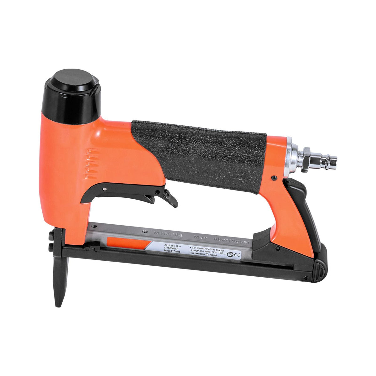 Pneumatic Staple Gun, 20 Gauge Long-Nose Upholstery Stapler for 50 Series Fine Wire Staples 1/2-inch Crown 1/4"-5/8" Length, Max 110PCS Loading Air Staple Gun for Upholstering, Woodworking, DIY