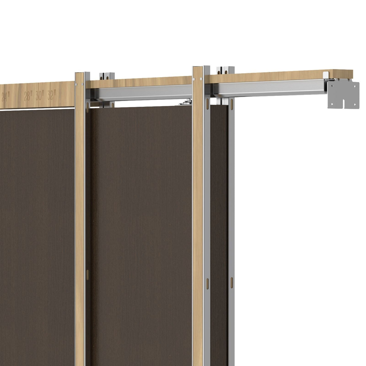 Pocket Door Frame Kit, for 24-36 in Wide 80 in High Door, Pocket Door Kit with Two-Way Soft Close Mechanism, Slide Smoothly Quietly, Easy to Install, Wood and Galvanized Steel, for Living Room