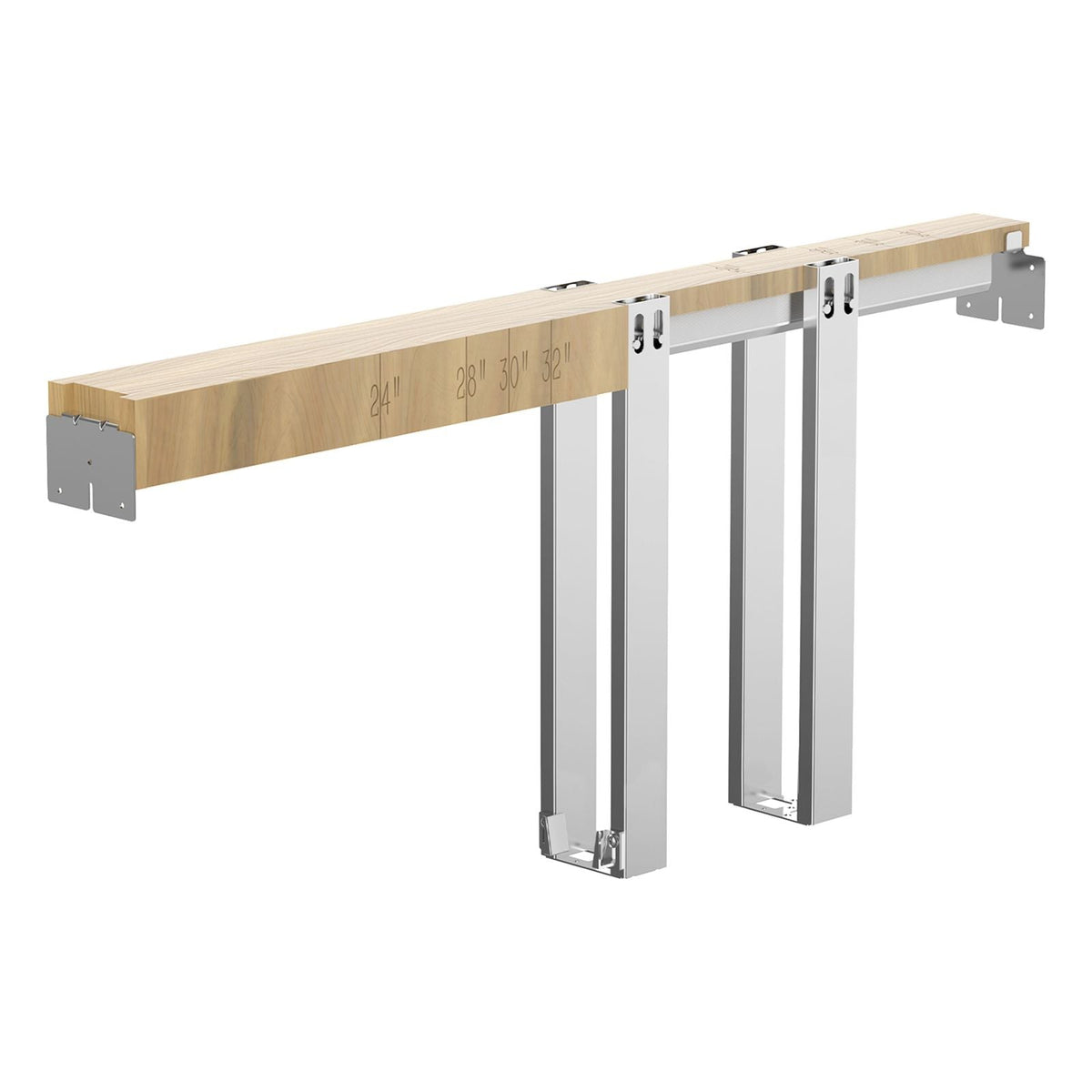 Pocket Door Frame Kit, for 24-36 in Wide 84 in High Door, Pocket Door Kit with Two-Way Soft Close Mechanism, Slide Smoothly Quietly, Easy to Install, Premium Galvanized Steel, for Living Room