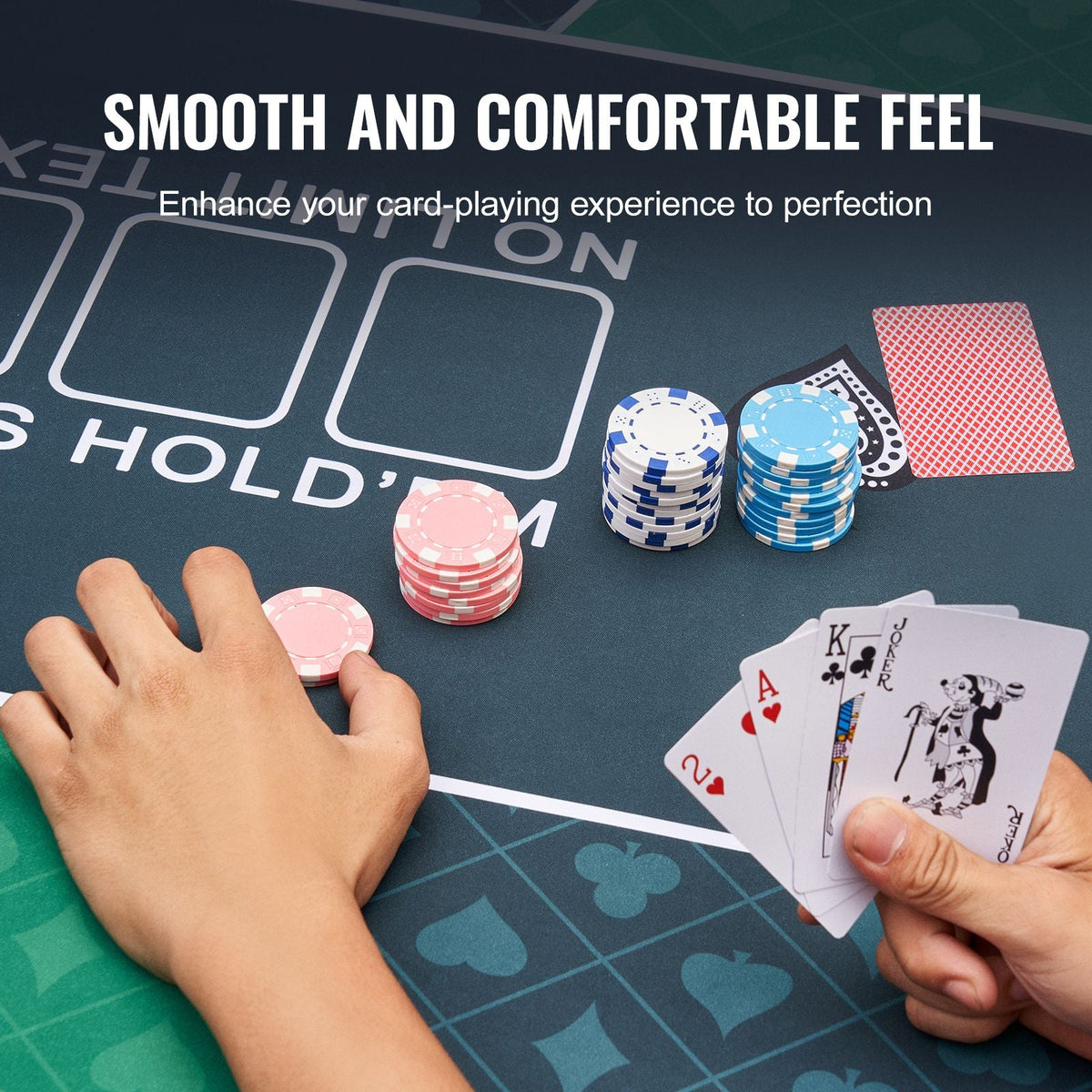 Poker Table Top, 70 x 35 Inch Poker Mat for Table, 6-8 Players Foldable Poker Table Top with Carrying Bag, Folding Poker Table Topper for Poker Games, Poker Room, Rectangle, Green