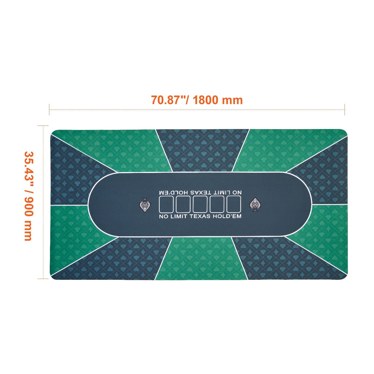 Poker Table Top, 70 x 35 Inch Poker Mat for Table, 6-8 Players Foldable Poker Table Top with Carrying Bag, Folding Poker Table Topper for Poker Games, Poker Room, Rectangle, Green