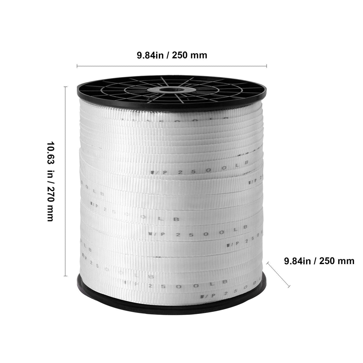Polyester Pull Tape, 3/4" x 1053' Mule Tape Flat Rope, 2500 lbf Tensile Capacity, Printed Webbing Cable Pulling Tape for Packaging, Gardening, Commercial Electrical, Conduit Work, White