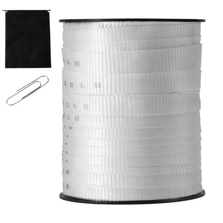 Polyester Pull Tape, 3/4" x 265' Mule Tape Flat Rope, 2500 lbf Tensile Capacity, Printed Webbing Cable Pulling Tape for Packaging, Gardening, Commercial Electrical, Conduit Work, White