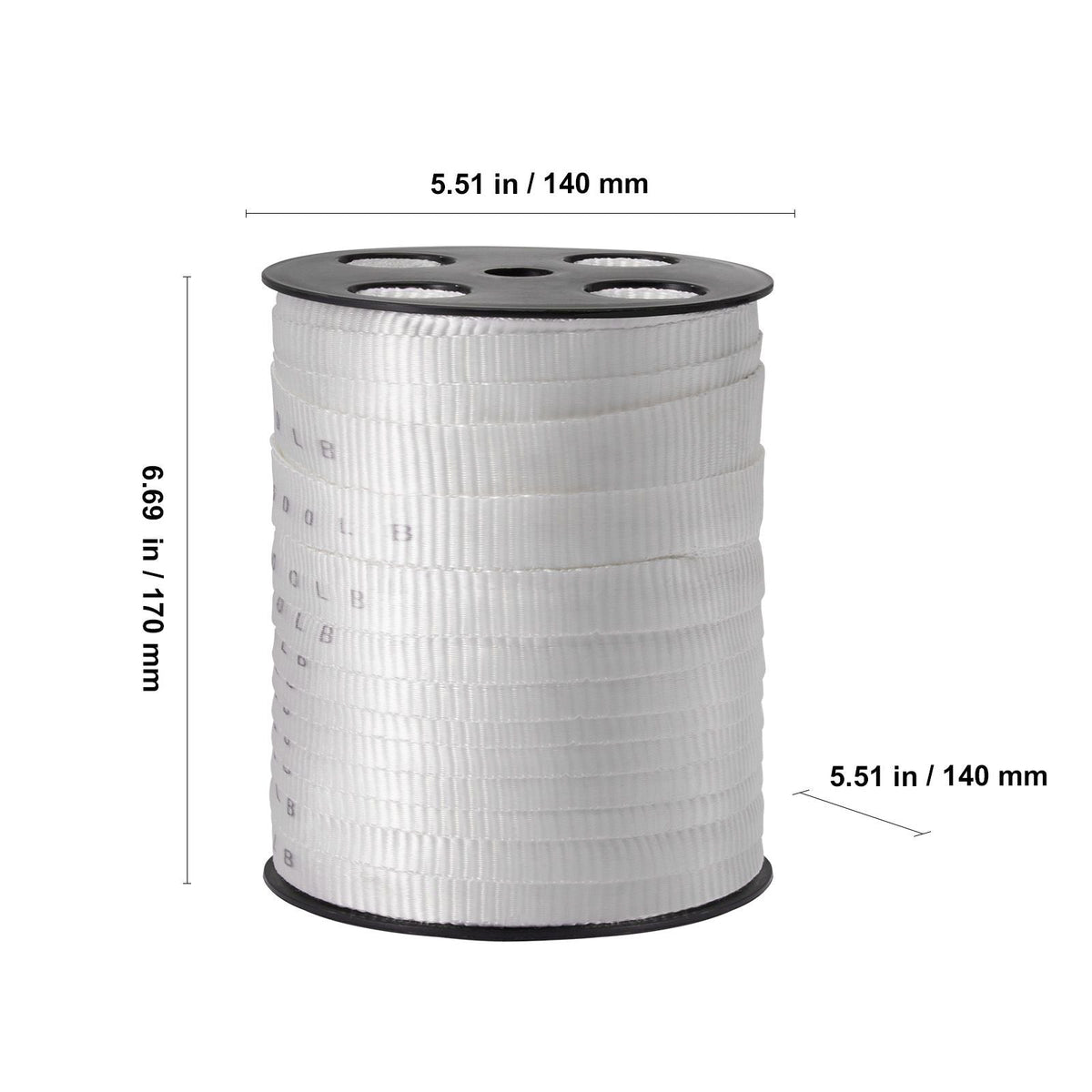 Polyester Pull Tape, 3/4" x 265' Mule Tape Flat Rope, 2500 lbf Tensile Capacity, Printed Webbing Cable Pulling Tape for Packaging, Gardening, Commercial Electrical, Conduit Work, White