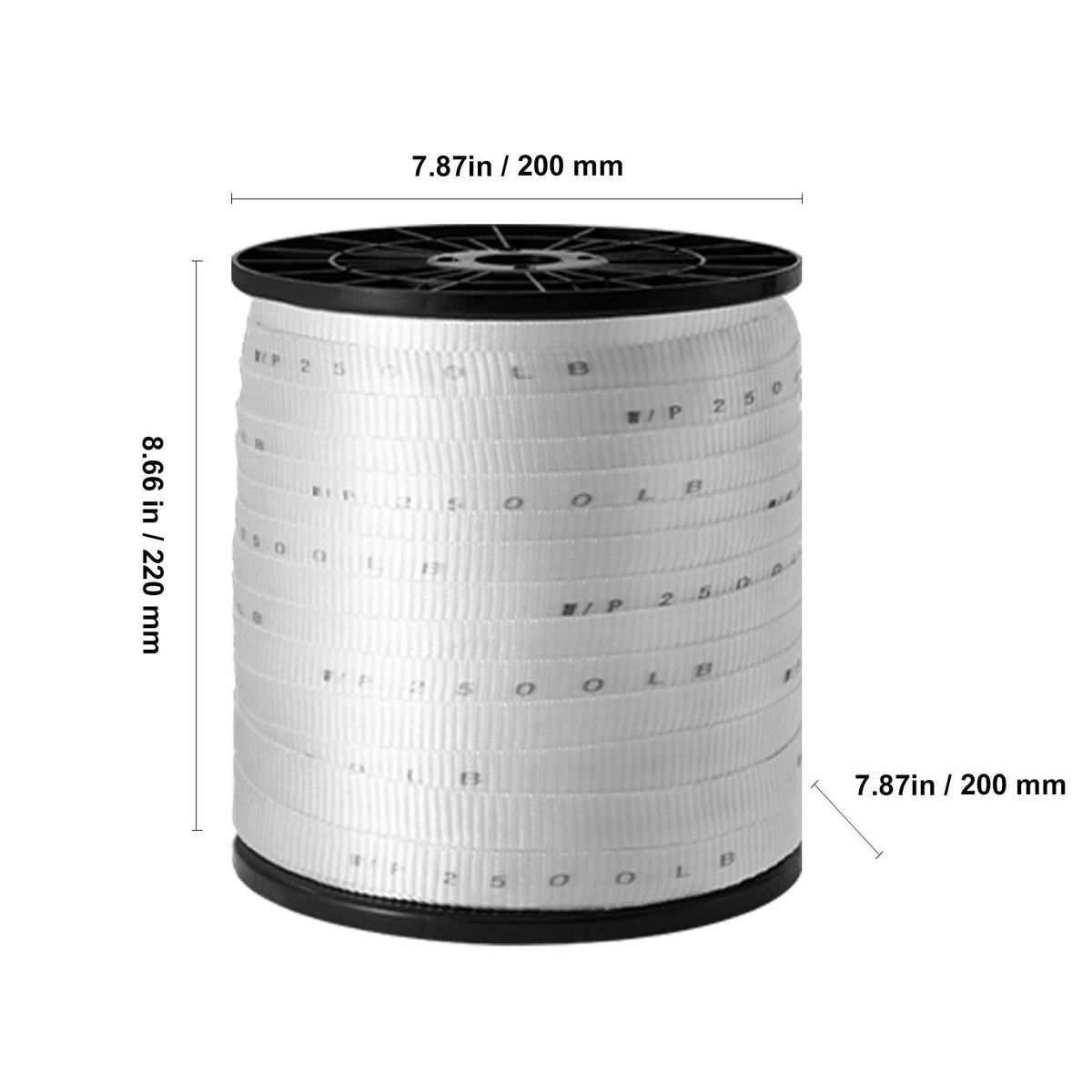 Polyester Pull Tape, 3/4" x 528' Mule Tape Flat Rope, 2500 lbf Tensile Capacity, Printed Webbing Cable Pulling Tape for Packaging, Gardening, Commercial Electrical, Conduit Work, White