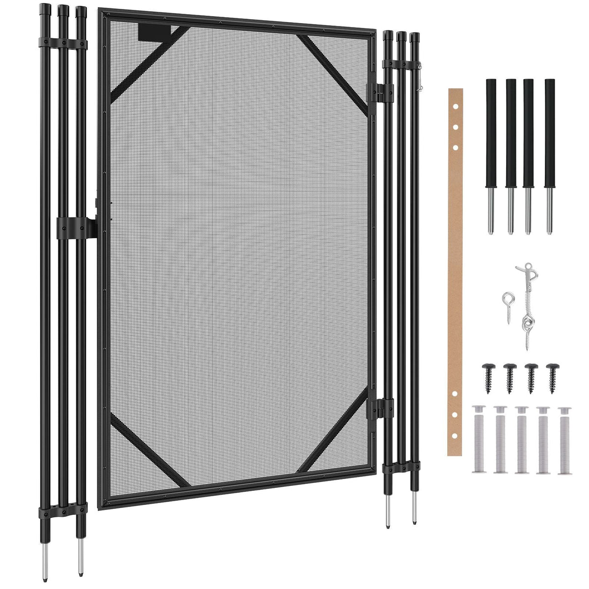 Pool Fence Gate, 4 x 2.5 Ft, Easy DIY Installation Inground Pool Gate, Pool Fence Gate Kit with Stainless Steel Latch, Removable Child & Pet Security Pool Fencing