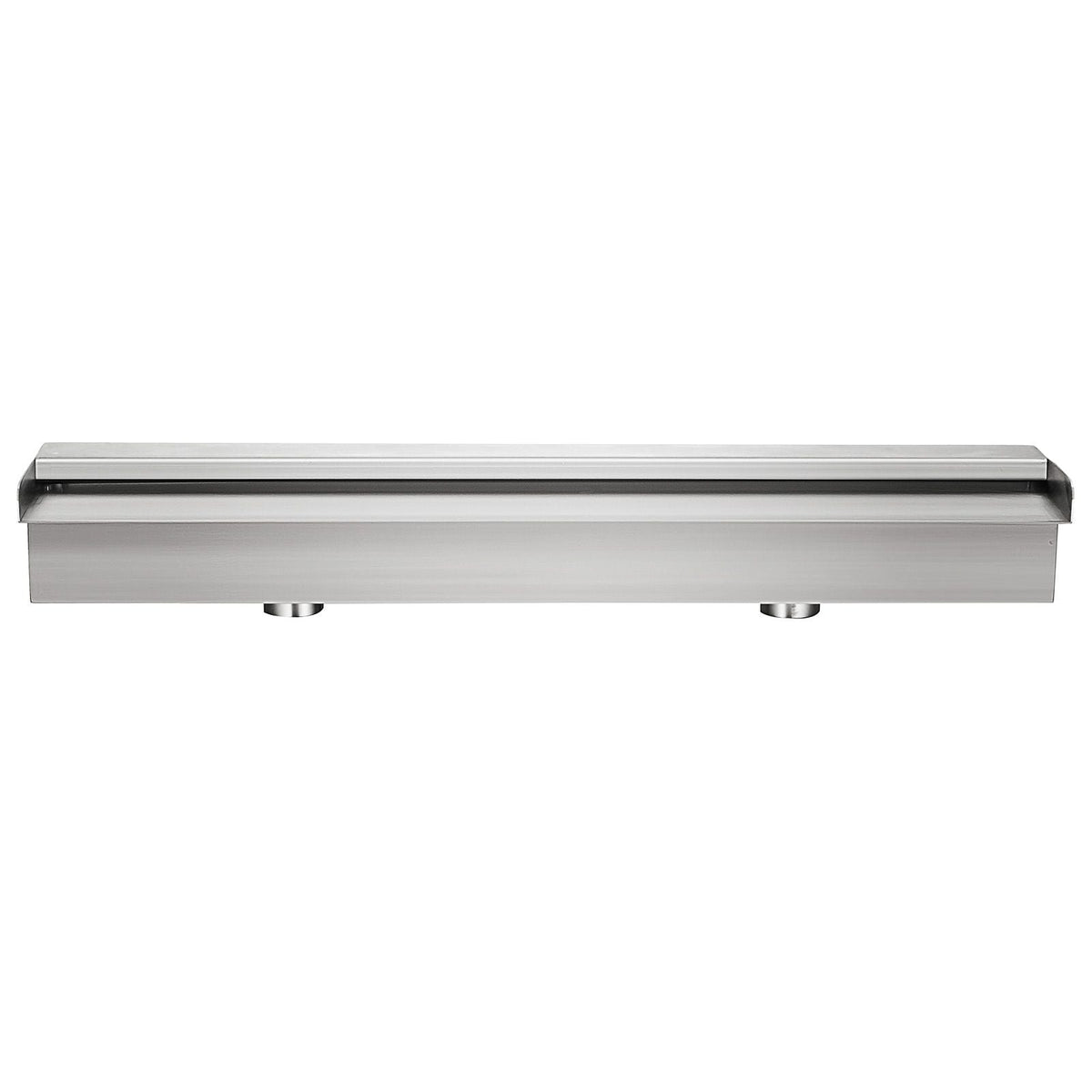 Pool Fountain Stainless Steel Pool Waterfall 23.6\" x 4.5\" x 3.1\"(W x D x H) Waterfall Spillway with Pipe Connector Rectangular Garden Outdoor, Silver
