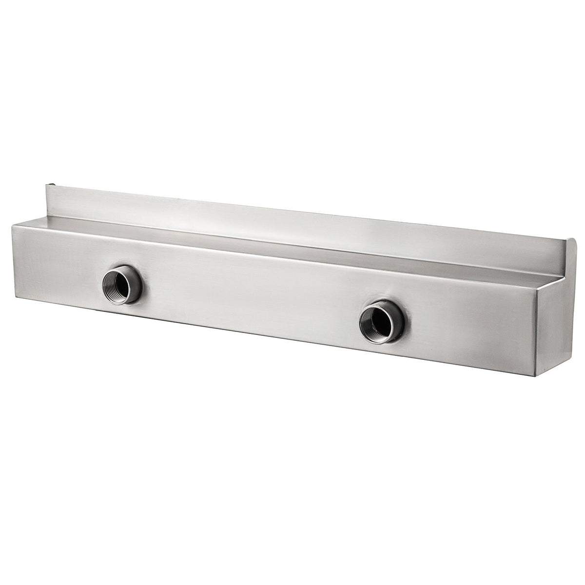 Pool Fountain Stainless Steel Pool Waterfall 23.6\" x 4.5\" x 3.1\"(W x D x H) Waterfall Spillway with Pipe Connector Rectangular Garden Outdoor, Silver