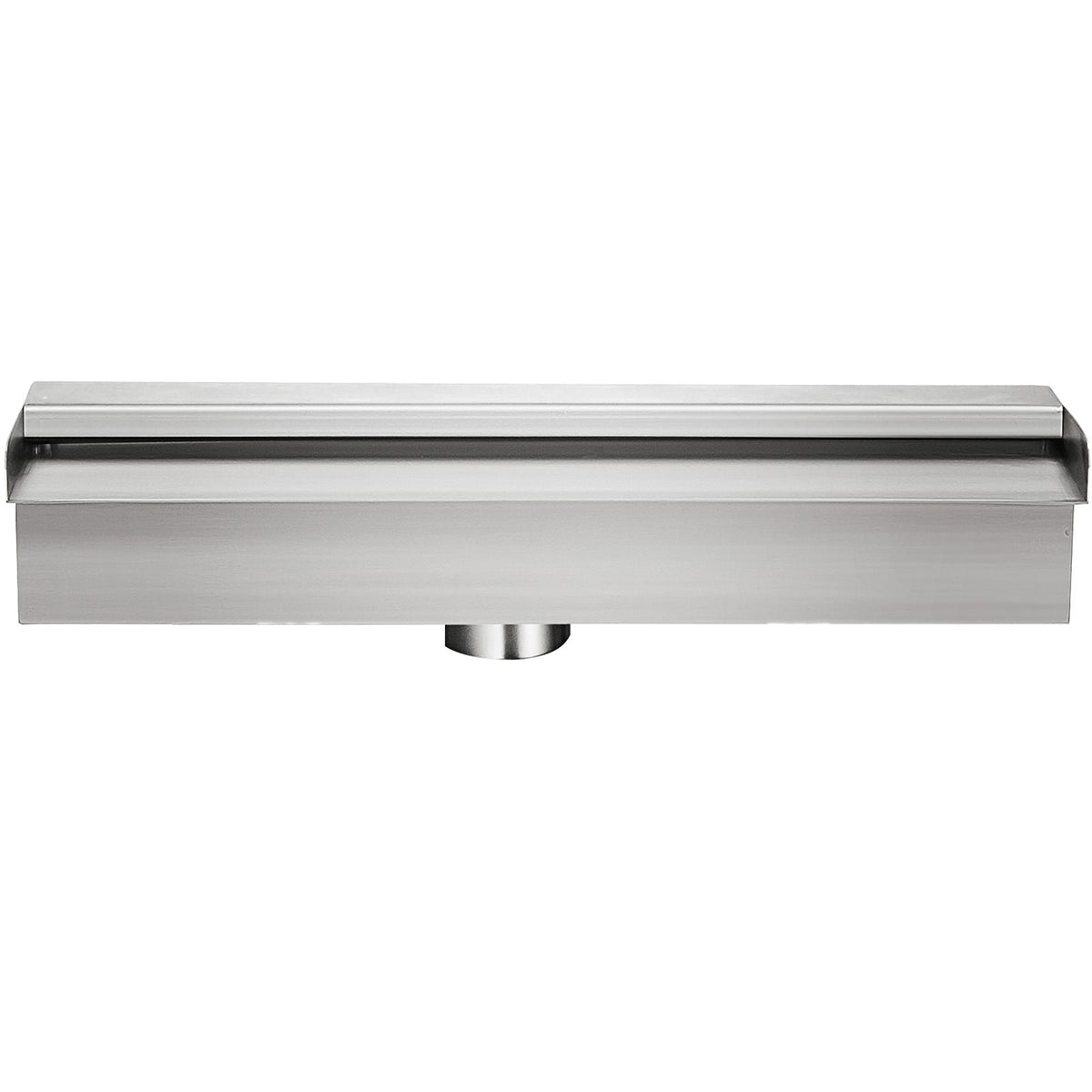 Pool Fountain Stainless Steel Pool Waterfall Spillway with Pipe Connector Rectangular Garden Outdoor (11.8\")