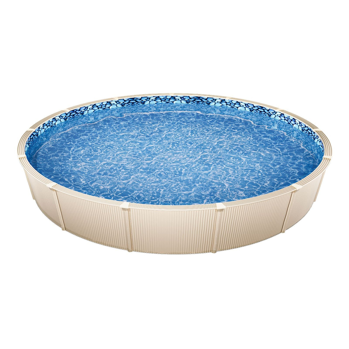 Pool Liner, 33ft Round Pool Liner, Uinbead Style, Durable Vinyl Pool Liner, Standard Gauge, 52in Wall Height, Pool Liner Replacement for Steel Sided Above-Ground Swimming Pools
