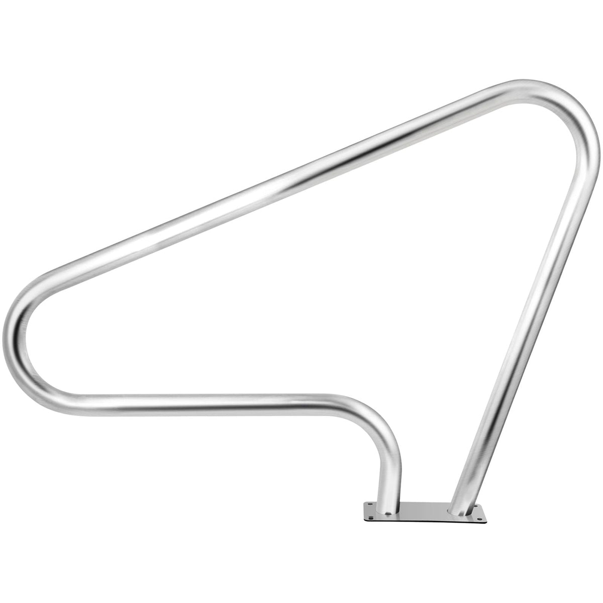 Pool Rail 48x36 Pool Railing 304 Stainless Steel 250LBS Load Capacity Silver Rustproof Pool Handrail Humanized Swimming Pool Handrail with Blue Grip Cover & M8 Drill Bit & Self-Taping Screws