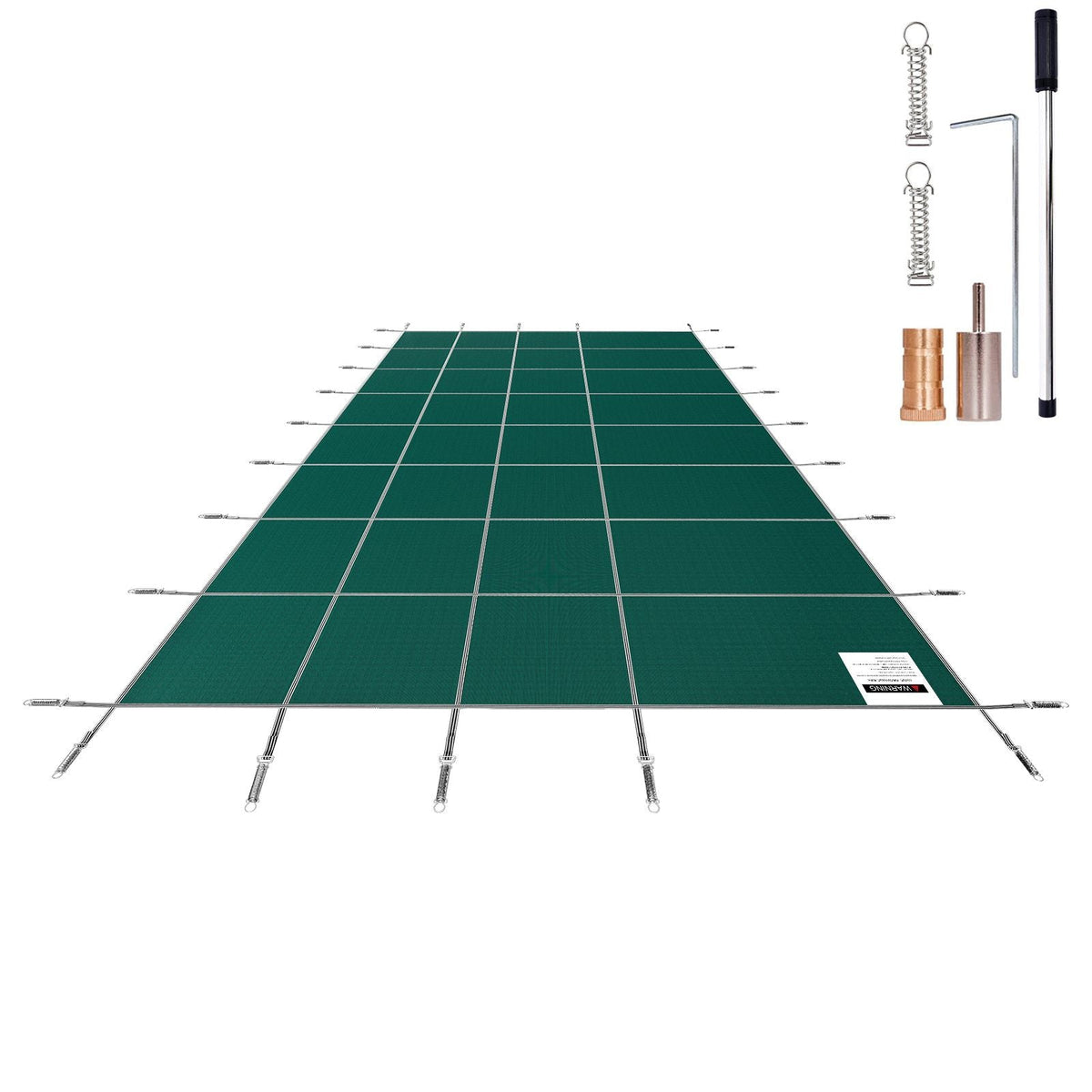 Pool Safety Cover Fits 14x26ft Rectangle Inground Safety Pool Cover Green Mesh Solid Pool Safety Cover for Swimming Pool Winter Safety Cover