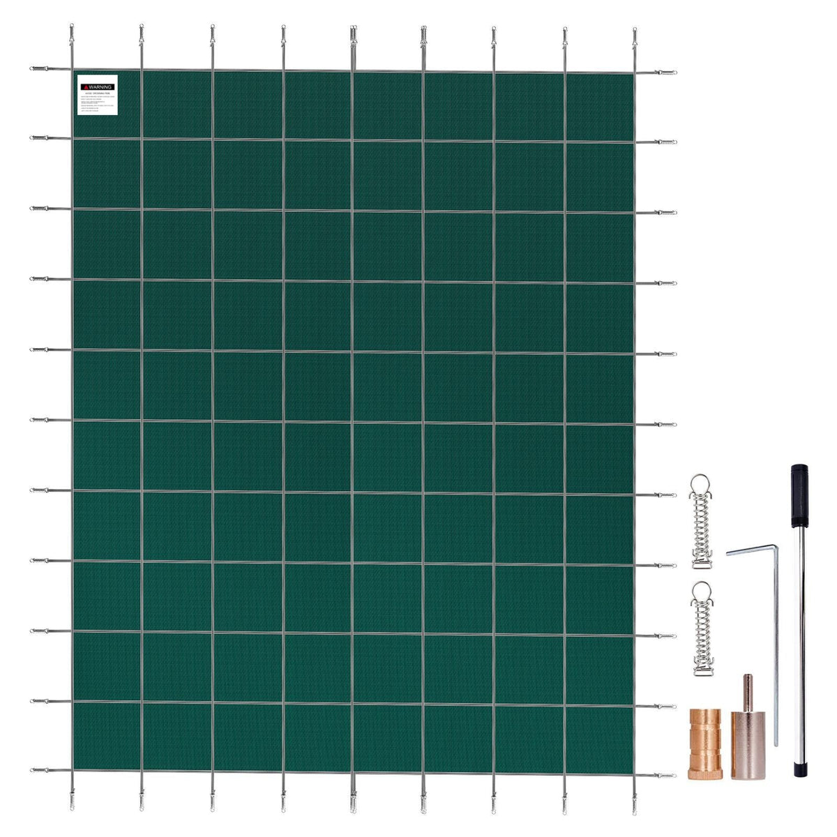 Pool Safety Cover Fits 14x26ft Rectangle Inground Safety Pool Cover Green Mesh Solid Pool Safety Cover for Swimming Pool Winter Safety Cover