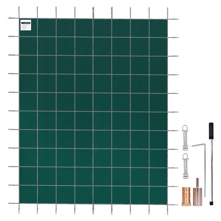 Pool Safety Cover Fits 20 x 38 ft Rectangle Inground Safety Pool Cover Green Mesh Solid Pool Safety Cover for Swimming Pool Winter Safety Cover