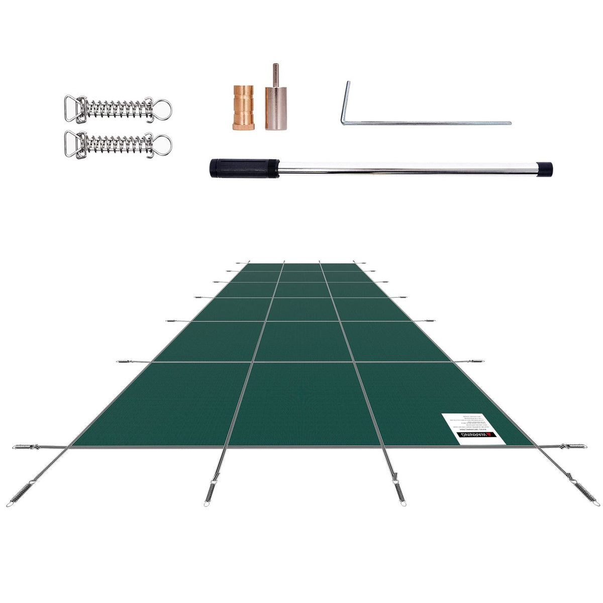 Pool Safety Cover Fits 20x40ft Rectangle Inground Safety Pool Cover Green Mesh Solid Pool Safety Cover for Swimming Pool Winter Safety Cover