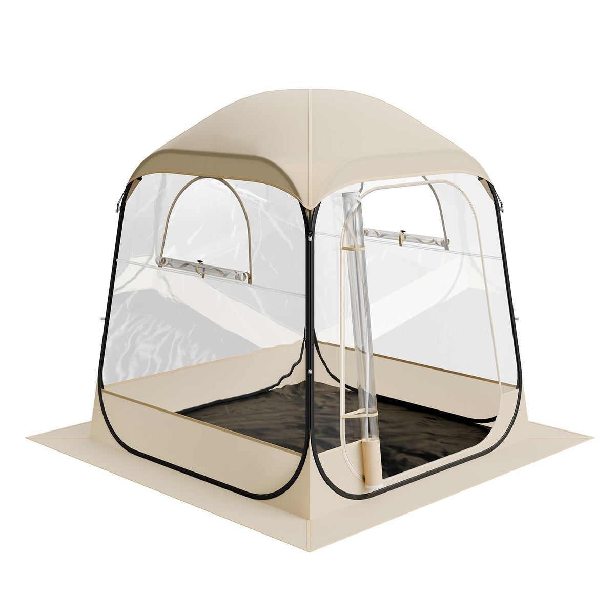 Pop up Sports Tent, 63x63 in Clear Bubble Tent for 2-4 Persons, Waterproof Outdoor Pod with Floor Mat & Top Cover, Garden Igloo Dome Tents Camping Shelter for Events Fishing Cheering