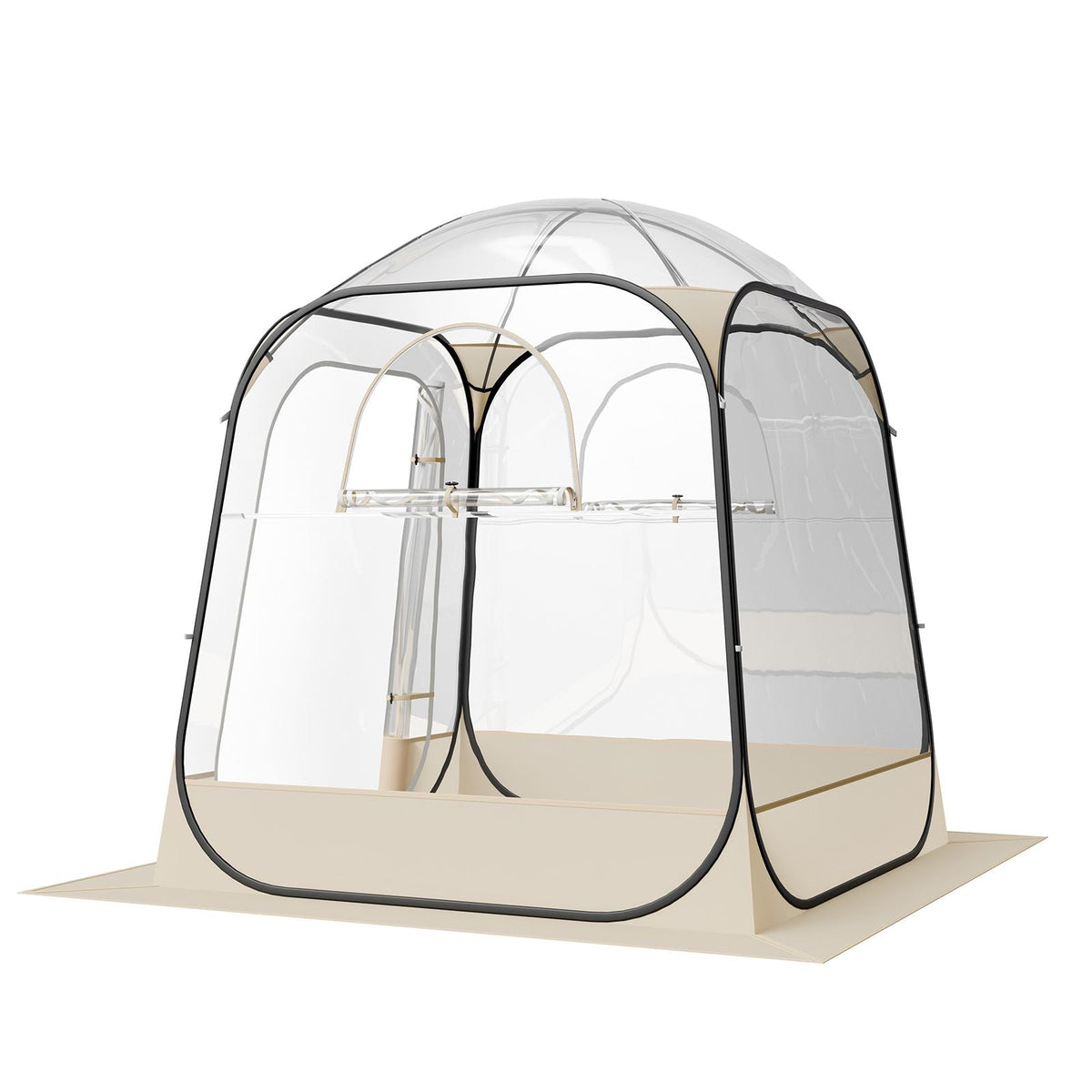Pop up Sports Tent, 63x63 in Clear Bubble Tent for 2-4 Persons, Waterproof Outdoor Pod with Floor Mat & Top Cover, Garden Igloo Dome Tents Camping Shelter for Events Fishing Cheering