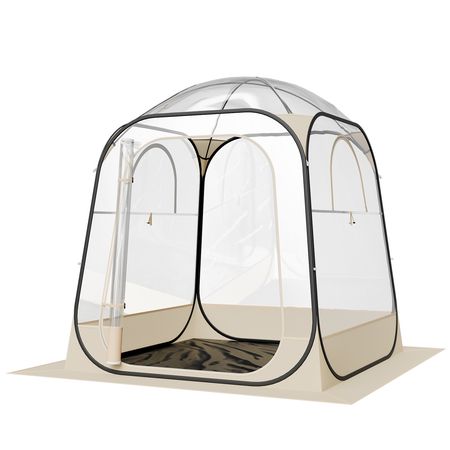 Pop up Sports Tent, 63x63 in Clear Bubble Tent for 2-4 Persons, Waterproof Outdoor Pod with Floor Mat & Top Cover, Garden Igloo Dome Tents Camping Shelter for Events Fishing Cheering