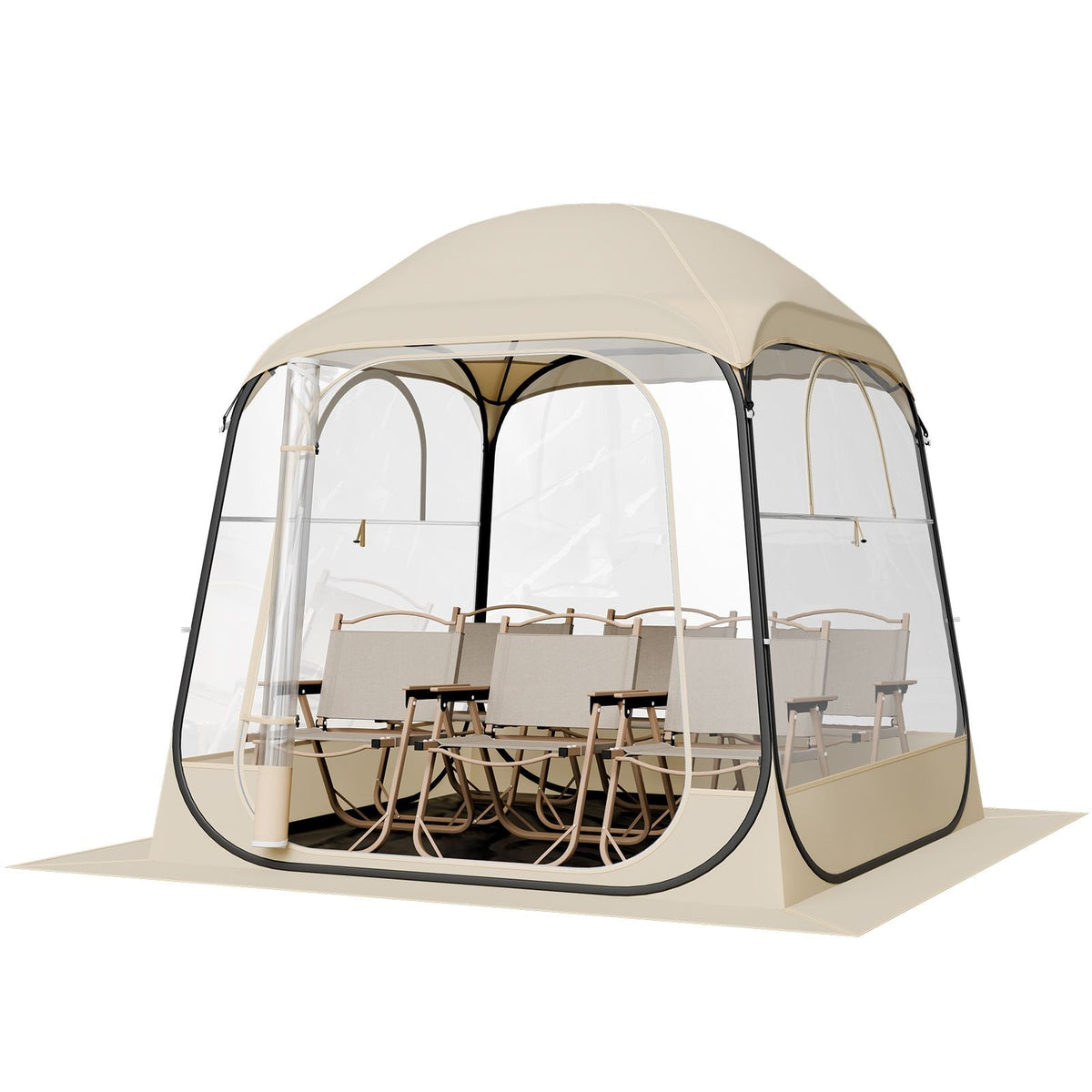 Pop up Sports Tent, 72x72 in Clear Bubble Tent for 2-4 Persons, Waterproof Outdoor Pod with Floor Mat & Top Cover, Garden Igloo Dome Tents Camping Shelter for Events Fishing Cheering