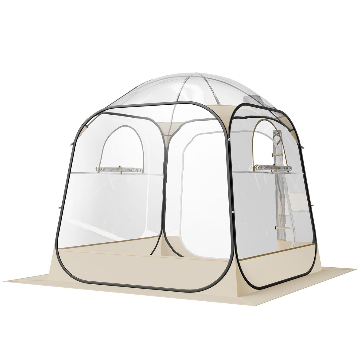 Pop up Sports Tent, 72x72 in Clear Bubble Tent for 2-4 Persons, Waterproof Outdoor Pod with Floor Mat & Top Cover, Garden Igloo Dome Tents Camping Shelter for Events Fishing Cheering