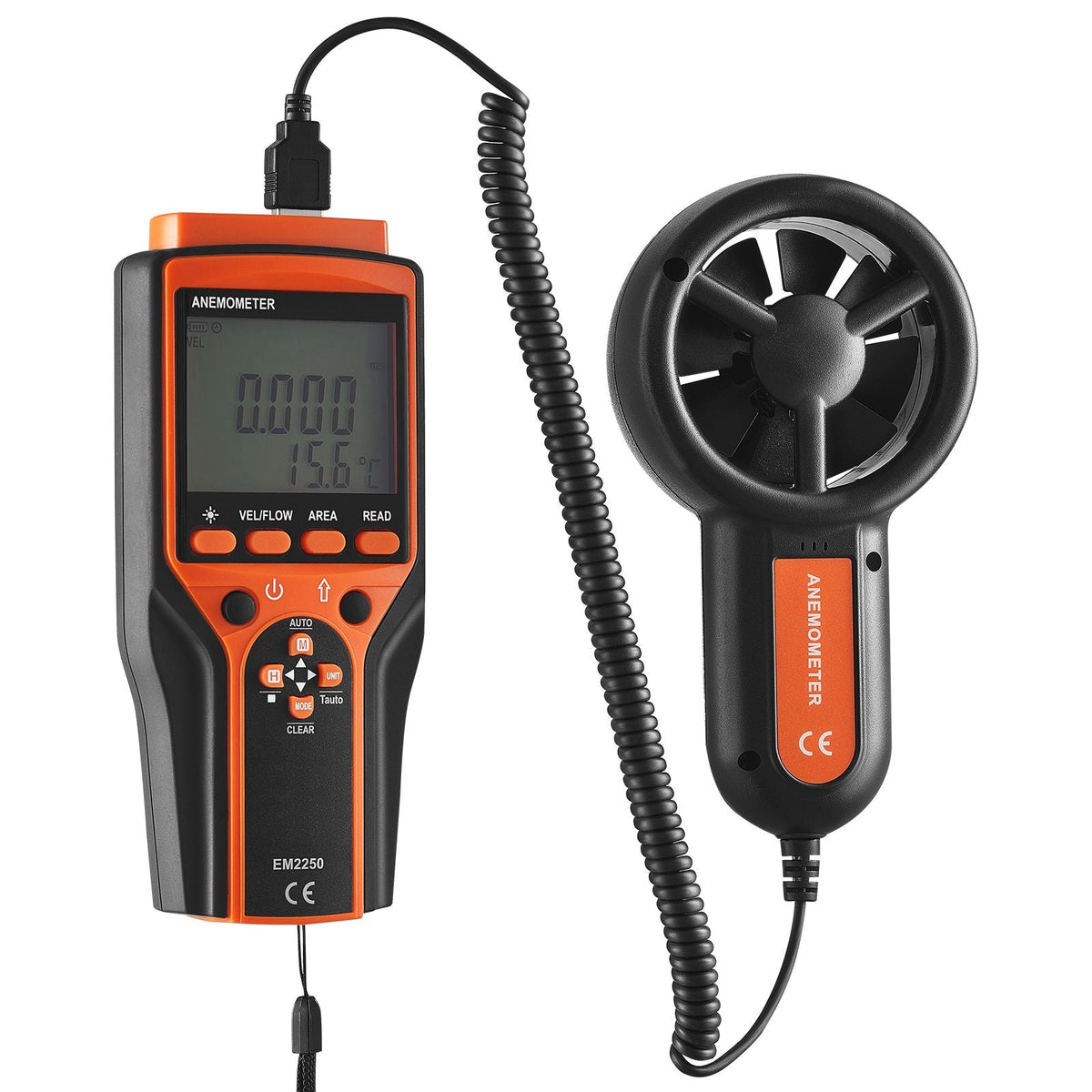 Portable Anemometer Split Design, Temp Range 14-140Fahrenheit, LED Screen Digital Air Speed & Temperature Meter, Wind Chill & Velocity Measurement, Ideal for Sailing, Surfing, Flying, HVAC