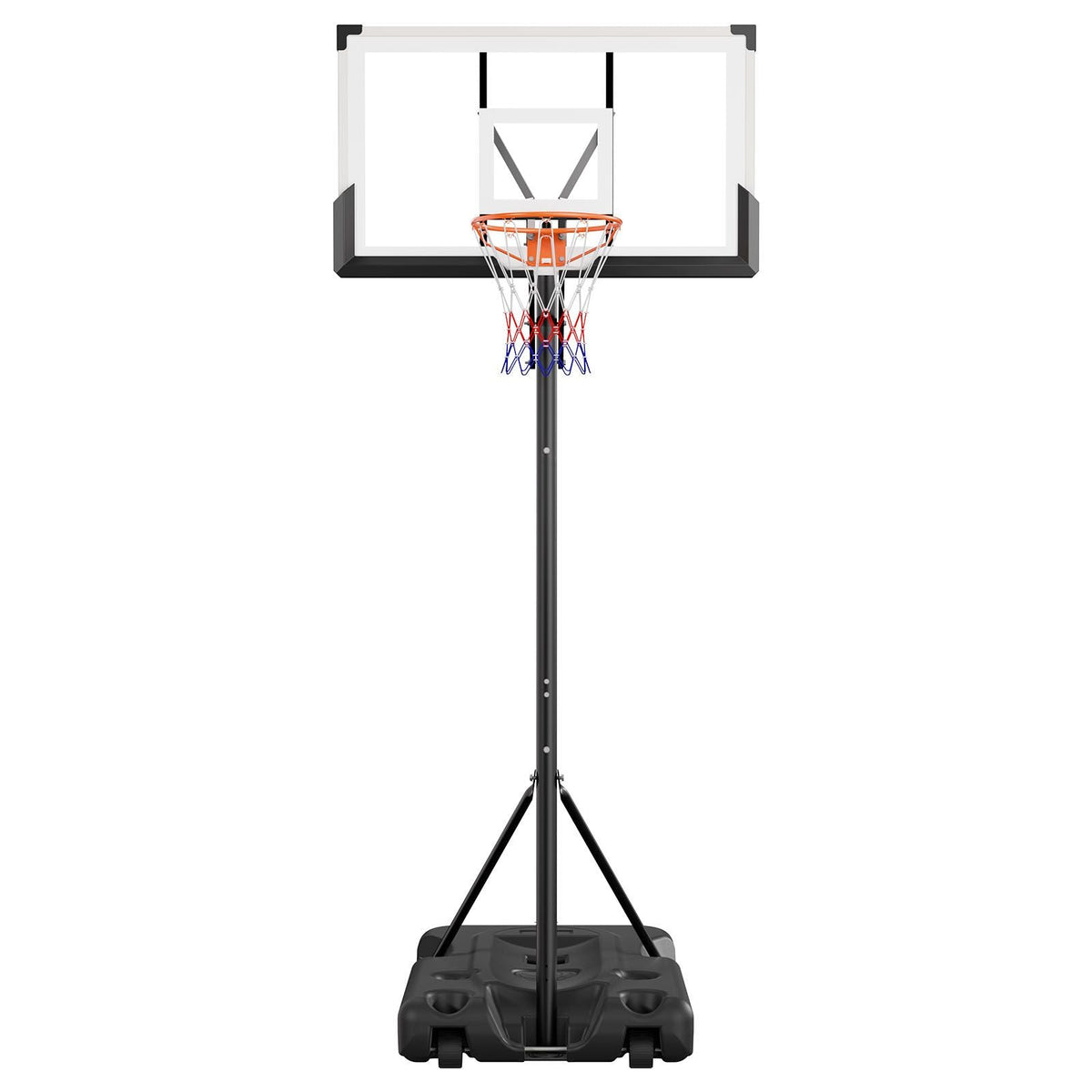 Portable Basketball Stand, 10 ft Height Adjustment Basketball Hoop & Goal, Portable Basketballs Hoop with 54 inch PC Backboard & Wheels for Kids, Teens, Adults in Driveways, Pools, Schools