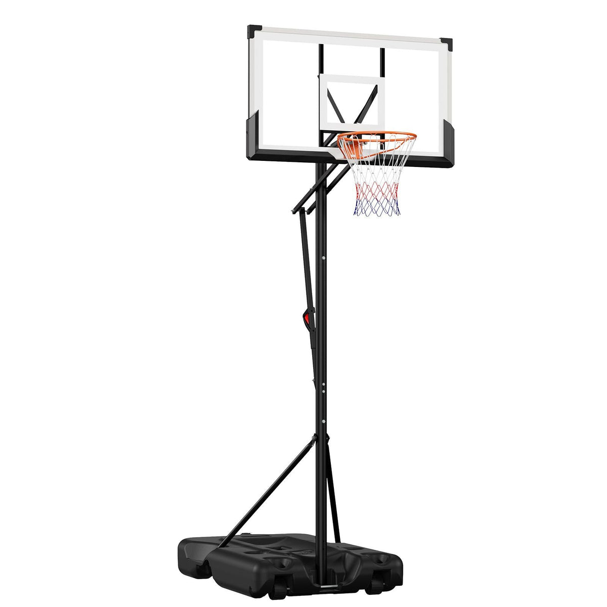 Portable Basketball Stand, 10 ft Height Adjustment Basketball Hoop & Goal, Portable Basketballs Hoop with 54 inch PC Backboard & Wheels for Kids, Teens, Adults in Driveways, Pools, Schools