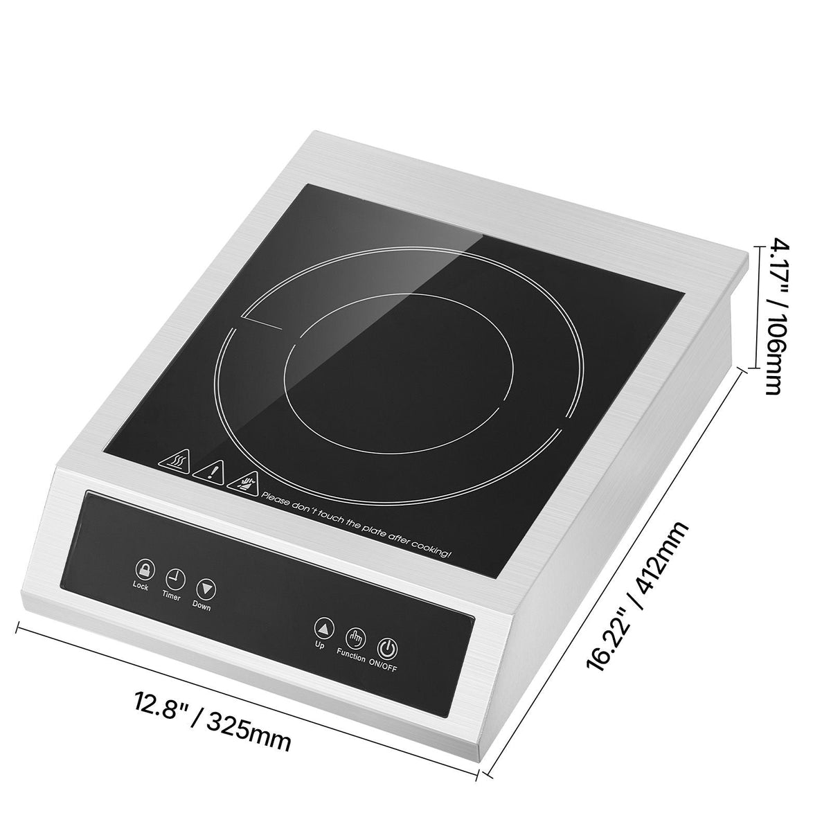 Portable Commercial Induction Cooktop 3500W Countertop Burner 11 Temp Levels