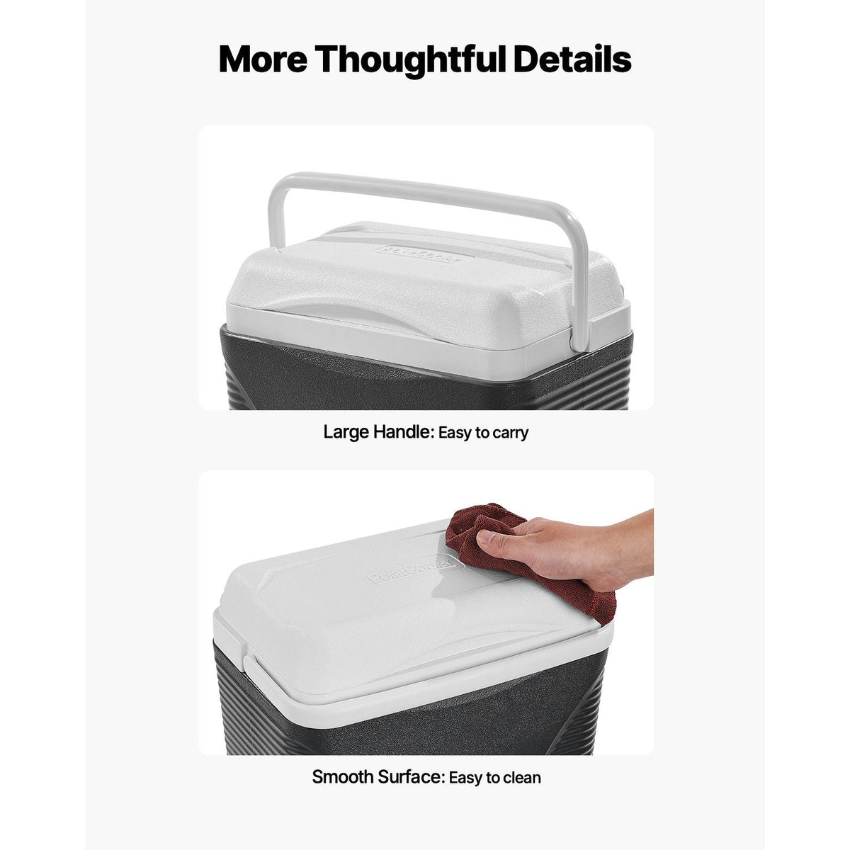 Portable Cooler, 8.5 QT Hard Cooler with Ice Retention and Heavy-Duty Handles, Lightweight Rigid Material Insulated Portable Cooler, Suitable for Family Picnics and Short Trips