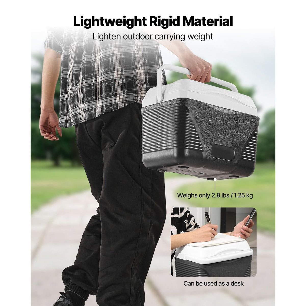 Portable Cooler, 8.5 QT Hard Cooler with Ice Retention and Heavy-Duty Handles, Lightweight Rigid Material Insulated Portable Cooler, Suitable for Family Picnics and Short Trips