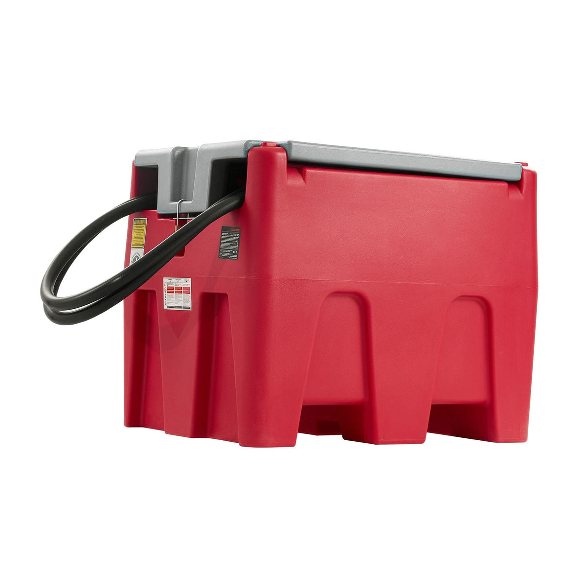 Portable Diesel & Gasoline Tank, 58 Gallon, 10 GPM Flow Rate, Diesel Fuel Tank with 12V Electric Transfer Pump, 13.1ft Hose, Auto Fueling Nozzle, Transfer Tank for Easy Fuel Transportation, Red