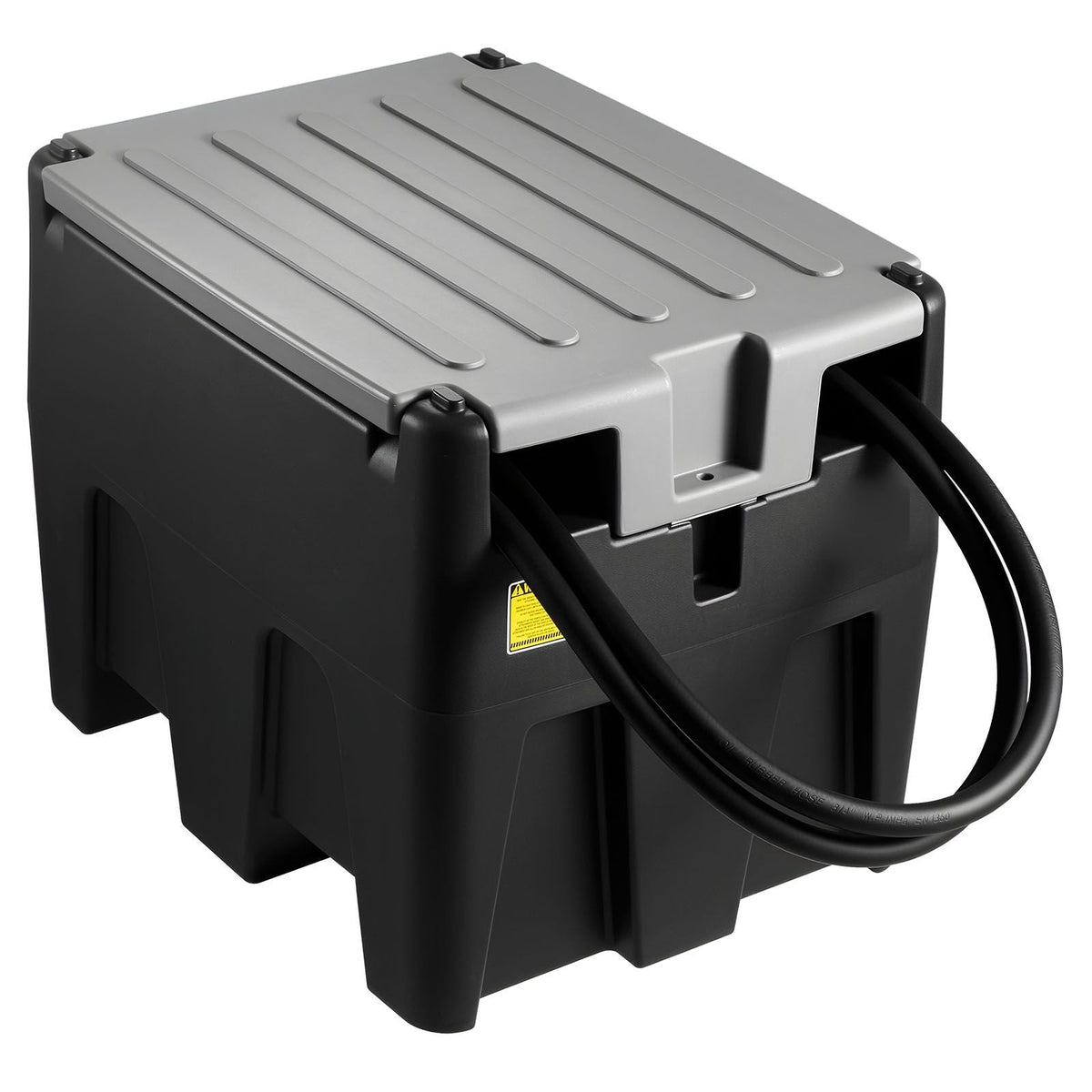 Portable Diesel Tank, 58 Gallon Capacity & 10 GPM Flow Rate, Fuel Tank with 12V Electric Transfer Pump and 13.1ft Rubber Hose, PE Diesel Transfer Tanks for Easy Fuel Transportation, Black
