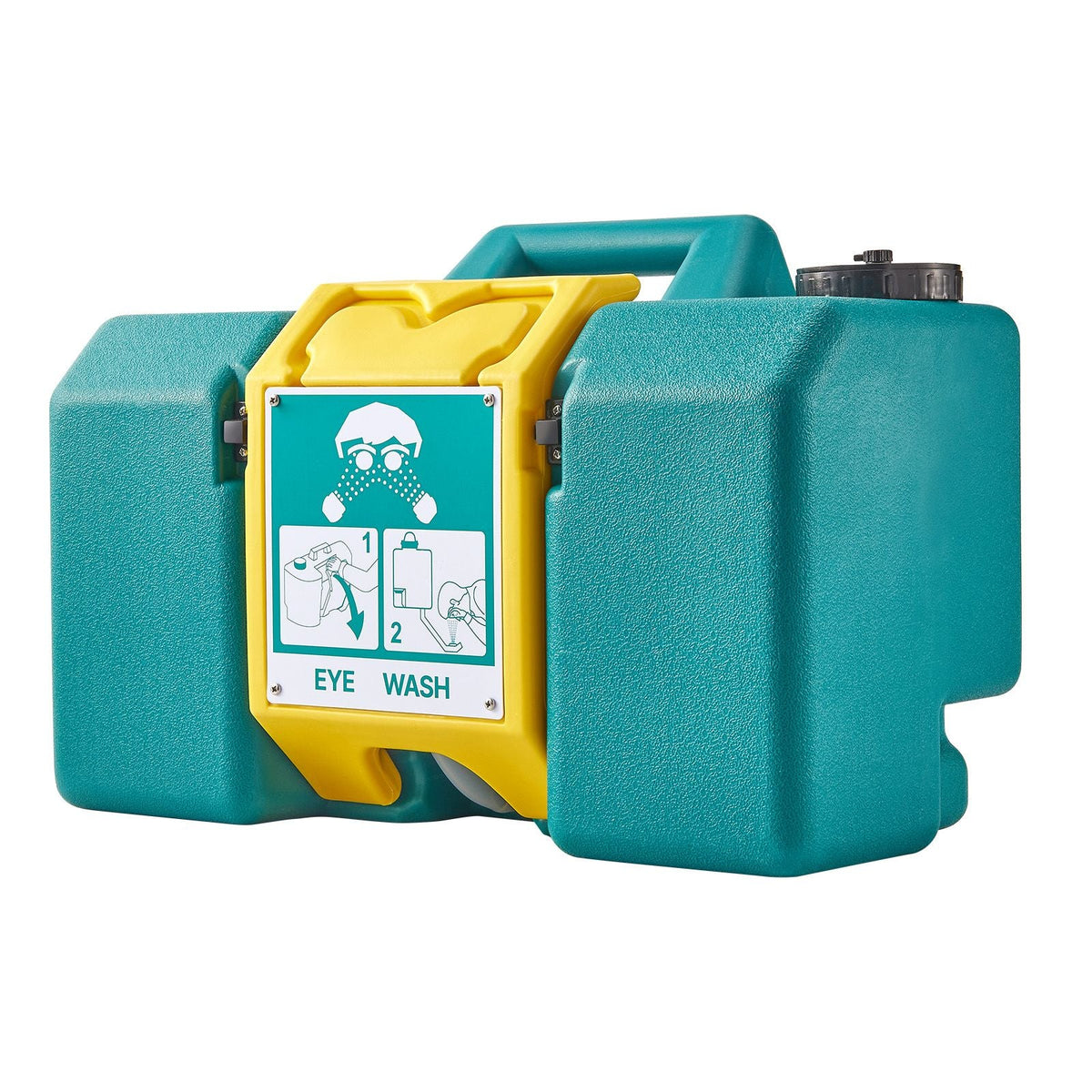 Portable Eye Wash Station 8 Gal, OSHA-Approved Eyewash Station Wall-Mounted/On Flat Surface, Emergency Eye Wash Unit with 2 Sprays, First Aid Eyewash Units for Schools, Labs, Factories, Green