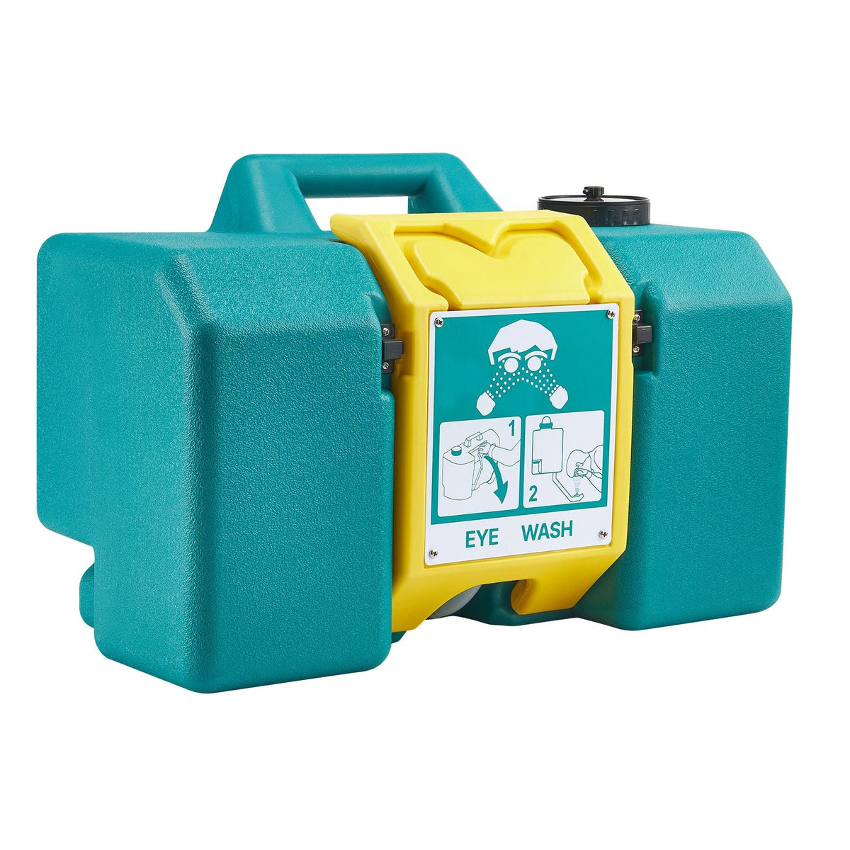 Portable Eye Wash Station 8 Gal, OSHA-Approved Eyewash Station Wall-Mounted/On Flat Surface, Emergency Eye Wash Unit with 2 Sprays, First Aid Eyewash Units for Schools, Labs, Factories, Green