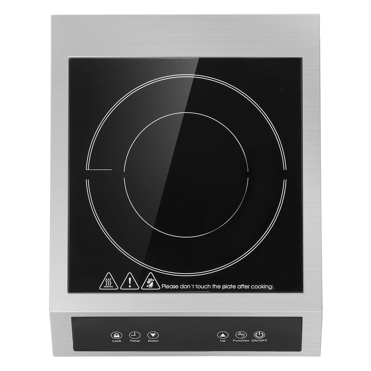 Portable Induction Cooktop, 1800W Commercial Induction Burner with 9 Temperature Settings, Stainless Steel Countertop Induction Hot Plate with 3H Timer, Child Lock, for Restaurant Cooking
