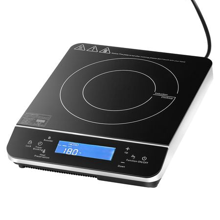 Portable Induction Cooktop, 1800W Electric Induction Burner with 9 Temperature Settings, Countertop Induction Hot Plate with 4H Timer, 24H Reservation, Child Lock, Easy to Clean, for Cooking