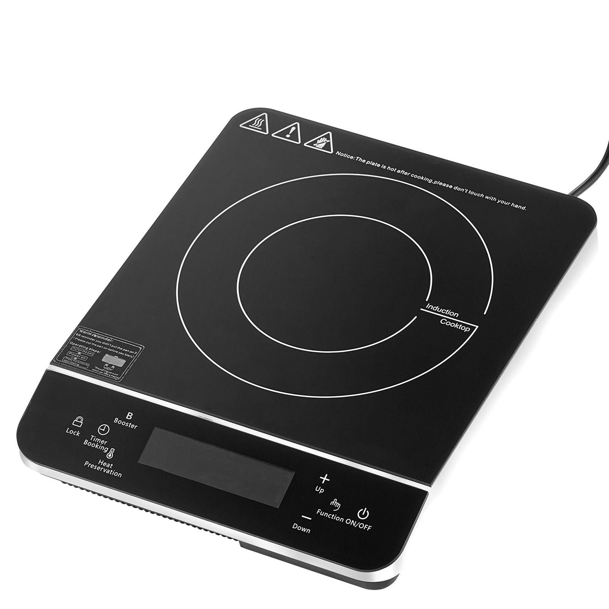 Portable Induction Cooktop, 1800W Electric Induction Burner with 9 Temperature Settings, Countertop Induction Hot Plate with 4H Timer, 24H Reservation, Child Lock, Easy to Clean, for Cooking