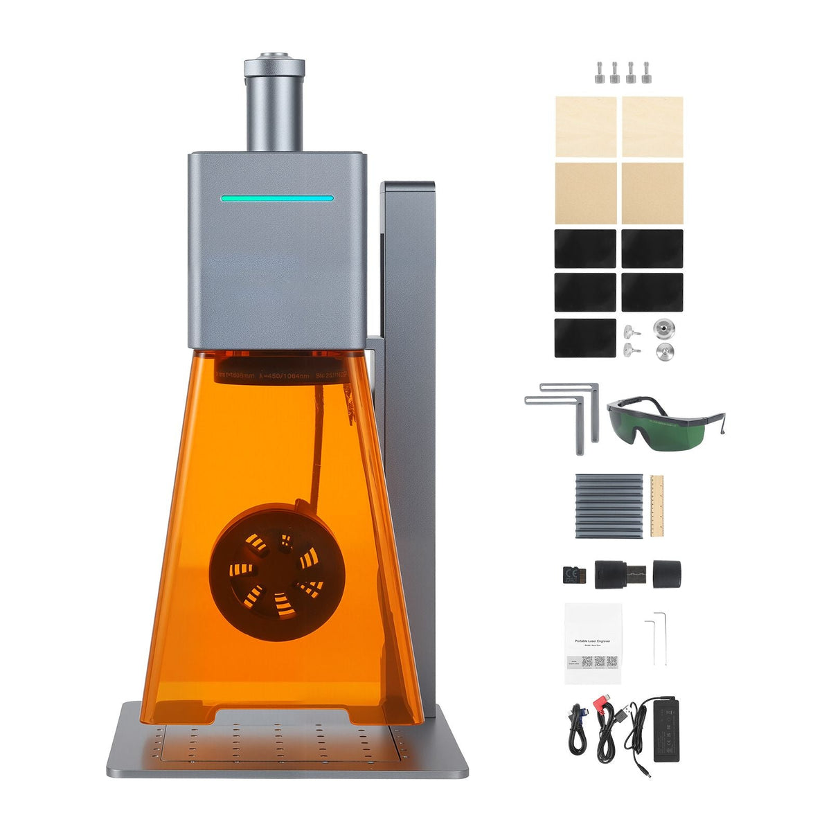 Portable Laser Engraver, 5000 mm/s High Speed, 12W Handheld Blue Laser Engraver and Cutter, Engraving Precision 0.01 x 0.01 mm, DIY Engraving Tool, for Wood, Acrylic, Leather, Cloth, Class 4